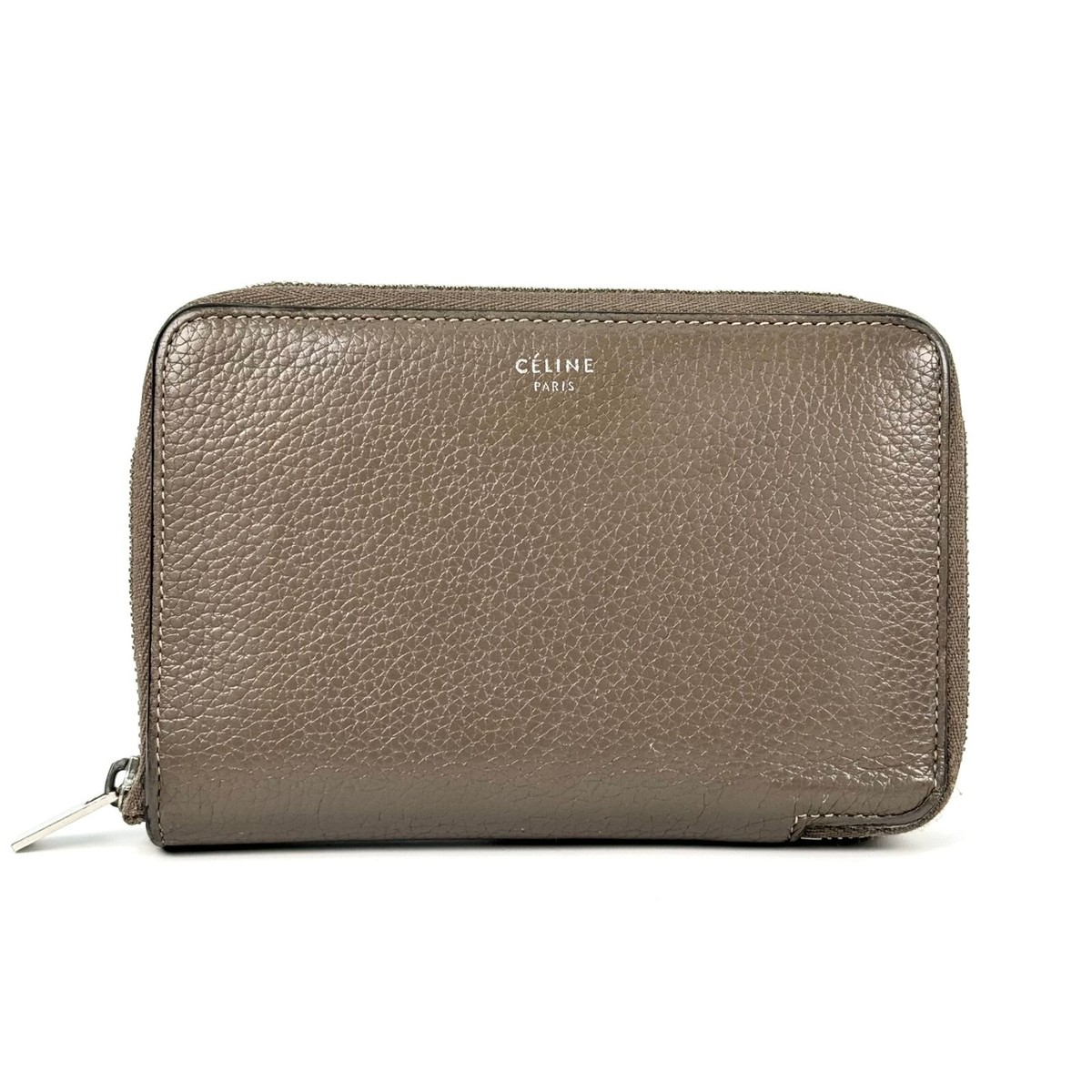 CELINE Bifold Wallet Zip Around Gray Yellow Bicolor | eBay