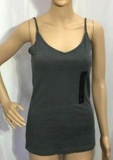 Women's Attention Cami/Tank Top Charcoal Gray w/ Adjustable Straps, Size S or M