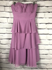 Mori Lee Womens Sz 11/12 Pink (Tulip) Strapless Layered Bridesmaid/Formal Dress