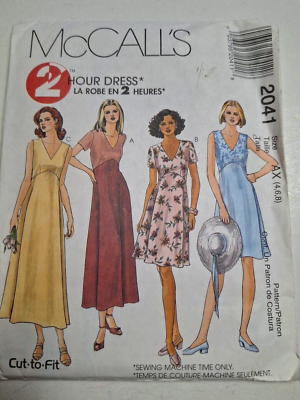 Dress Empire High Waist 4 6 8 McCalls 2041 Sewing Pattern UC 2 Hour Fast  Evening | eBay