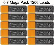Bild Premium 0.7 mm pencil lead refills - 1200 leads - 0.7mm HB Mega Pack