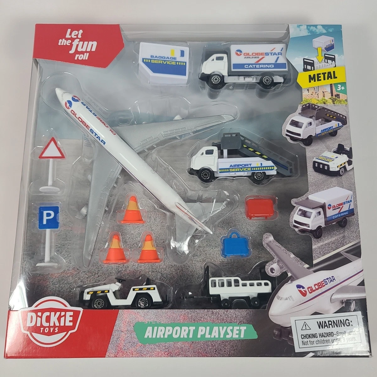 RARE* Dickie Toys Airport Playset Includes Plane and Ground Vehicles  *RARE**