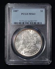 PCGS MS63 1887-P Morgan Silver Dollar Blast White Great Eye Appeal