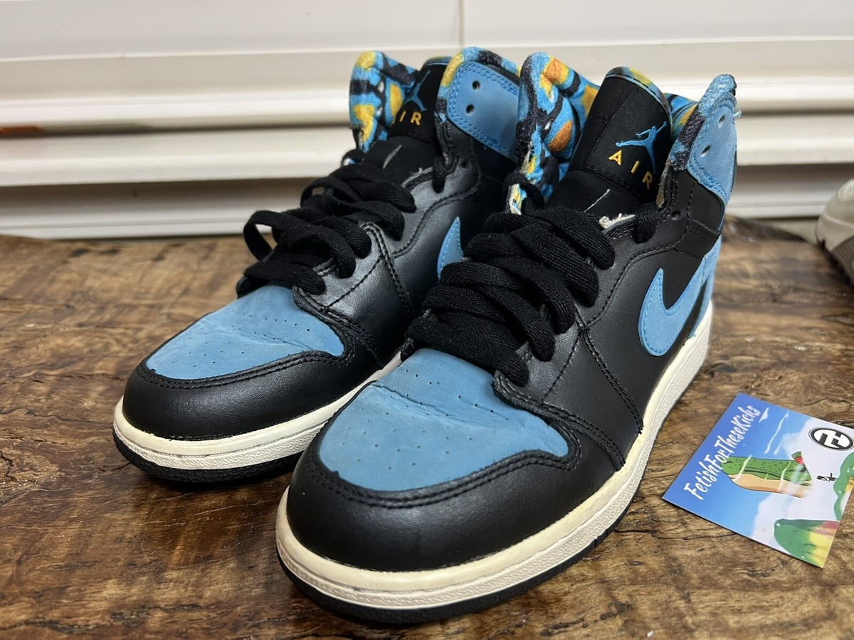 Air Jordan 1 Retro High GS Peacock Size 4.5Y Vivid Blue