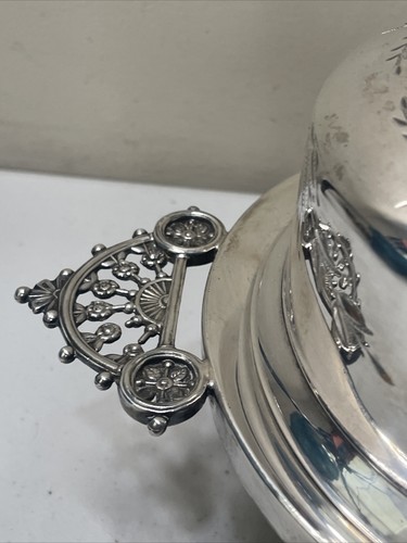 Antique New York Silver Plate Co Quadruple Plate Covered Butter Dish Server - Picture 6 of 24