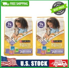 2 Bags Purina Kitten Chow with Real Chicken Dry Kitten Food 14lb Bag 2.70 per pound