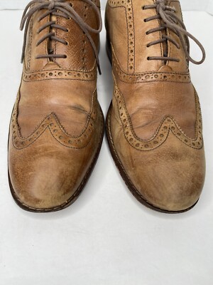 Cole Haan Air Colton Wingtip Oxford Distressed Brown Shoes  display picture 1