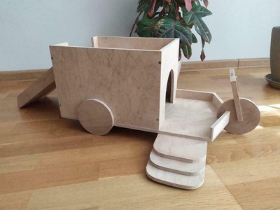 Meerschweinchen Tuk Tuk Fahrrad mit Kabine Haus Unterschlupf Hide Out zweistöcki