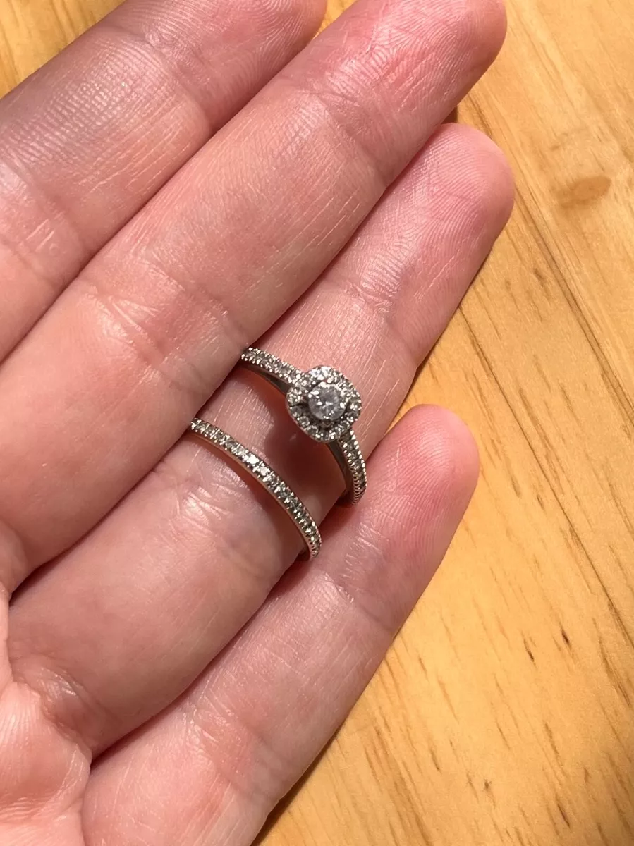 used diamond wedding ring sets white gold size 6 1 2 zales 1 2 tcw