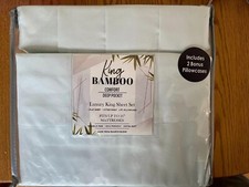 6 Piece Premium Bamboo Sheet Set, Deep Pockets, 60 Colors, by Sacred Thread