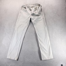 VTG Levis 501 Jeans Mens 32x34 Gray Regular Straight Button Fly Made In USA 90s