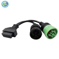 OBD2  J1708/6 Pin& J1939/9Pin  Adapter Connector for Commercial Heavy Duty,Truck
