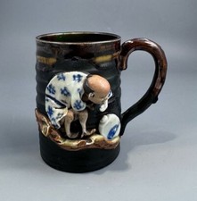 Large Sumida Gawa Mug with Applied Sennin Figure, Inoue Ryōsai