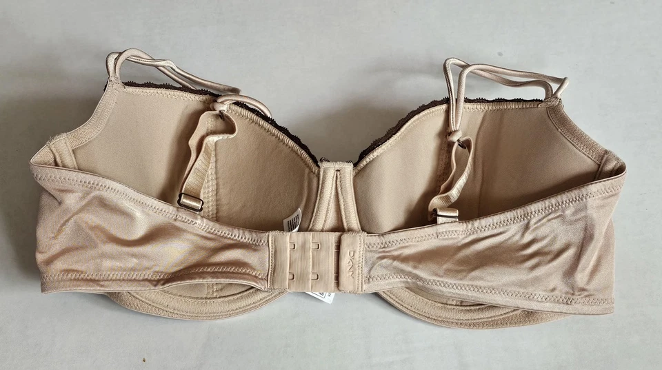 DKNY Women’s Beige Satin Underwire Push Up Bra Size 36D – Lightly Padded Support - Image 4 of 4