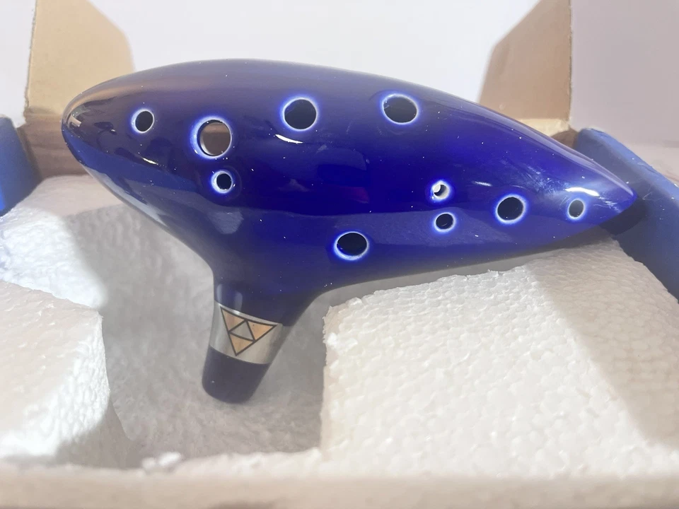 Ohuhu 12 Agujeros Ocarina Cerámica Alto C Legend of Zelda Ocarina Flauta Azul Cobalto Foto 2 de 4