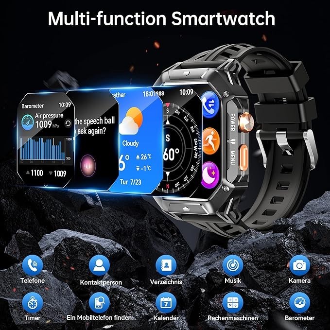 OUKITEL Smart Watch for Men BT80, 2.13" AMOLED HD Display,100 Days Long Battery
