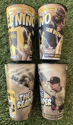 4X San Diego Padres 2026 Souvenir Cup Petco Free Refills Mason Miller Tatis Nino