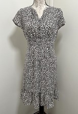Talbots Petite Animal Leopard Cheetah Print Short Sleeve Dress Size 6p