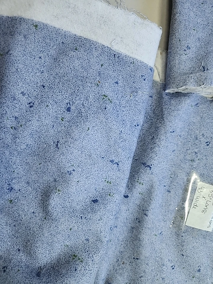 Y2k Fabric Traditions Blue Cotton Flannel Sewing Fabric 2pc 43"w X 2.3yd & 39x21 - Image 3 of 4