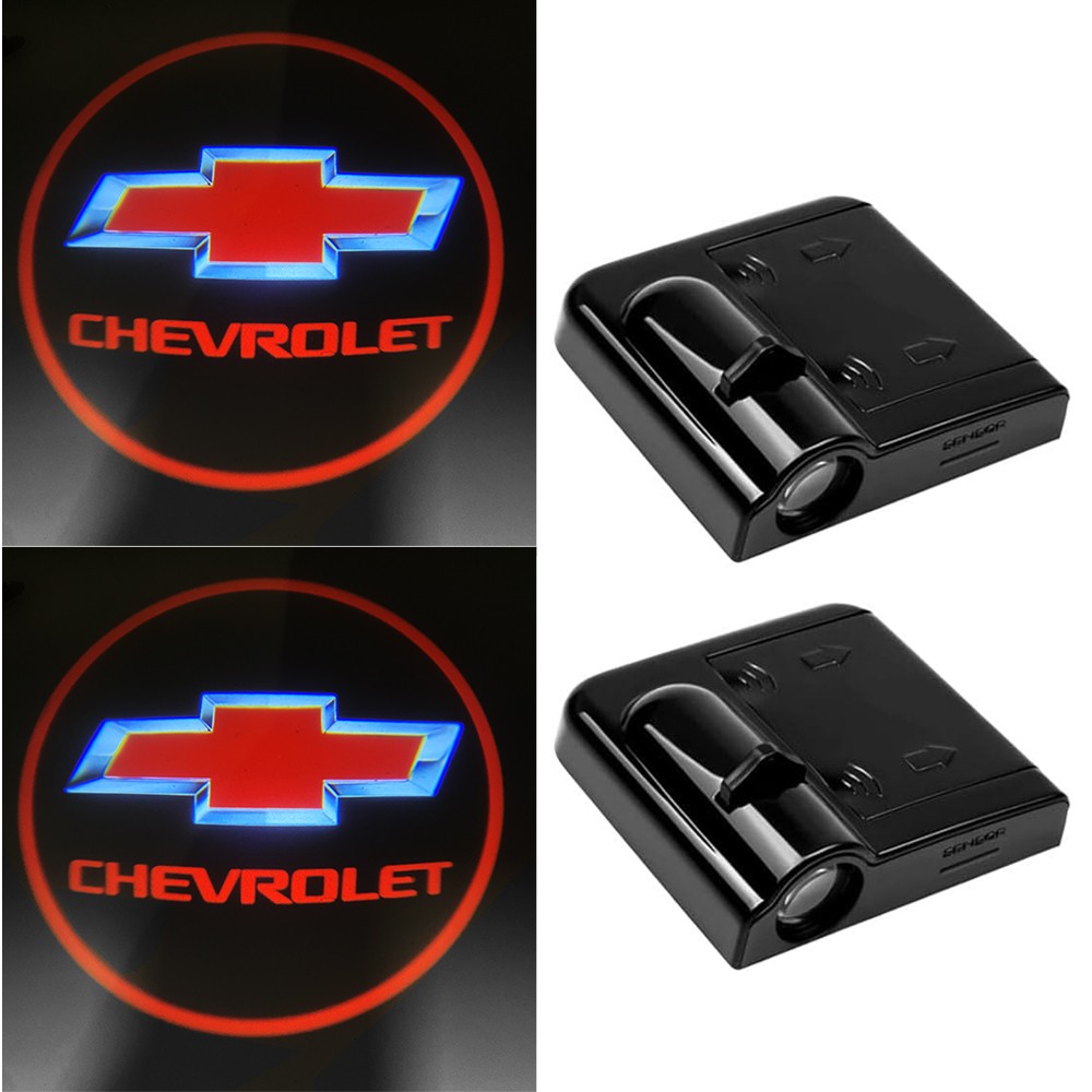 2x Bulbs Wireless Ghost Shadow Projector LED Door Lights For Chevrolet Univerasl