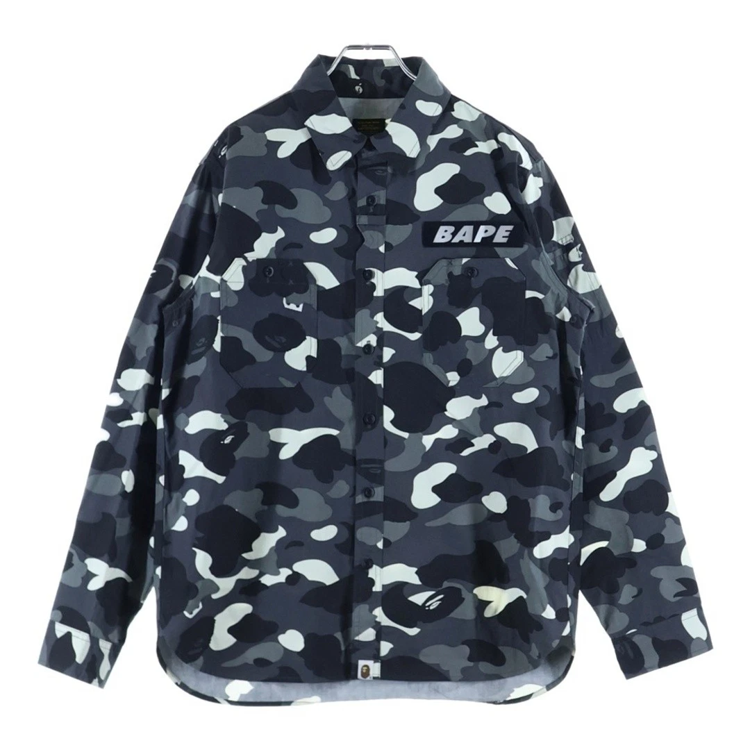 A Bathing Ape Camouflage Long Sleeve Casual Button-Down Shirts for