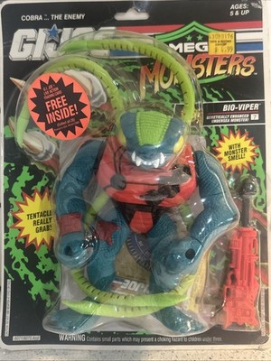 1992 G.I Joe Cobra Mega Monsters #7 Bio Viper Action Figure Vintage Sealed 