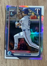 Casey Cook 1st Refractor 2024 Bowman Draft Chrome Card #BDC-66 Texas Rangers
