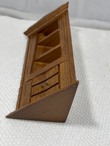 Wood Dollhouse Corner Cabinet Shelf 1:12 Scale Miniature Furniture Bookcase VTG - Picture 6 of 9