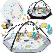 MoMi BESTO Tapis d'éveil 3 en 1 Arche Jouets Sensoriels Photomat Bébé
