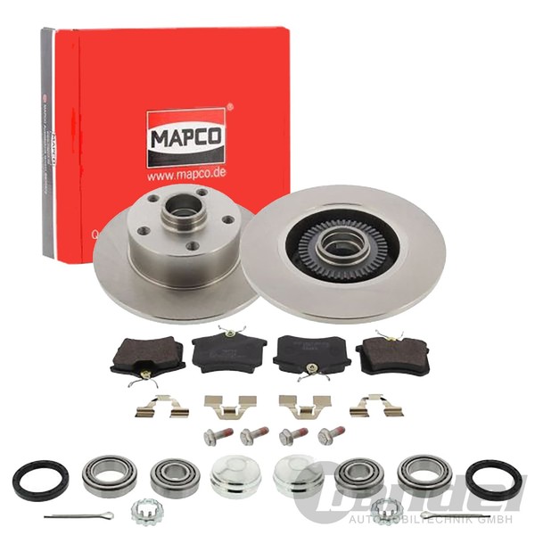 Mapco 2 Bremsscheiben Ø245Mm + BremsbelÄGe Satz Hinterachse Passend FüR Audi A4-image