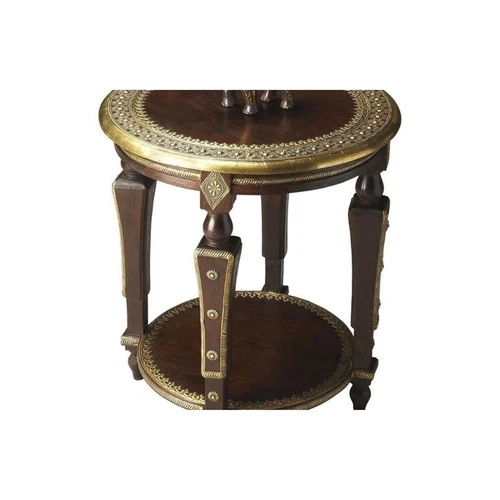 Butler Specialty Ranthore Round Brass Accent Table - Picture 4 of 4