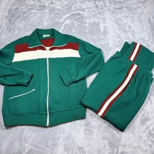 Winning Ways Vintage Tracksuit Set Green Burgundy red White Retro Athletic