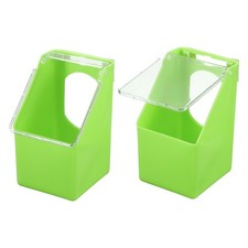 No Mess Bird Feeder, 3.5x3.1x5.5 Inch Parakeet Feeder Bird Cage Green, 2 Pcs 