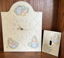 Vintage Single Light Switch Plate Cover  Wall Clock Bunny Theme MM  s Designs