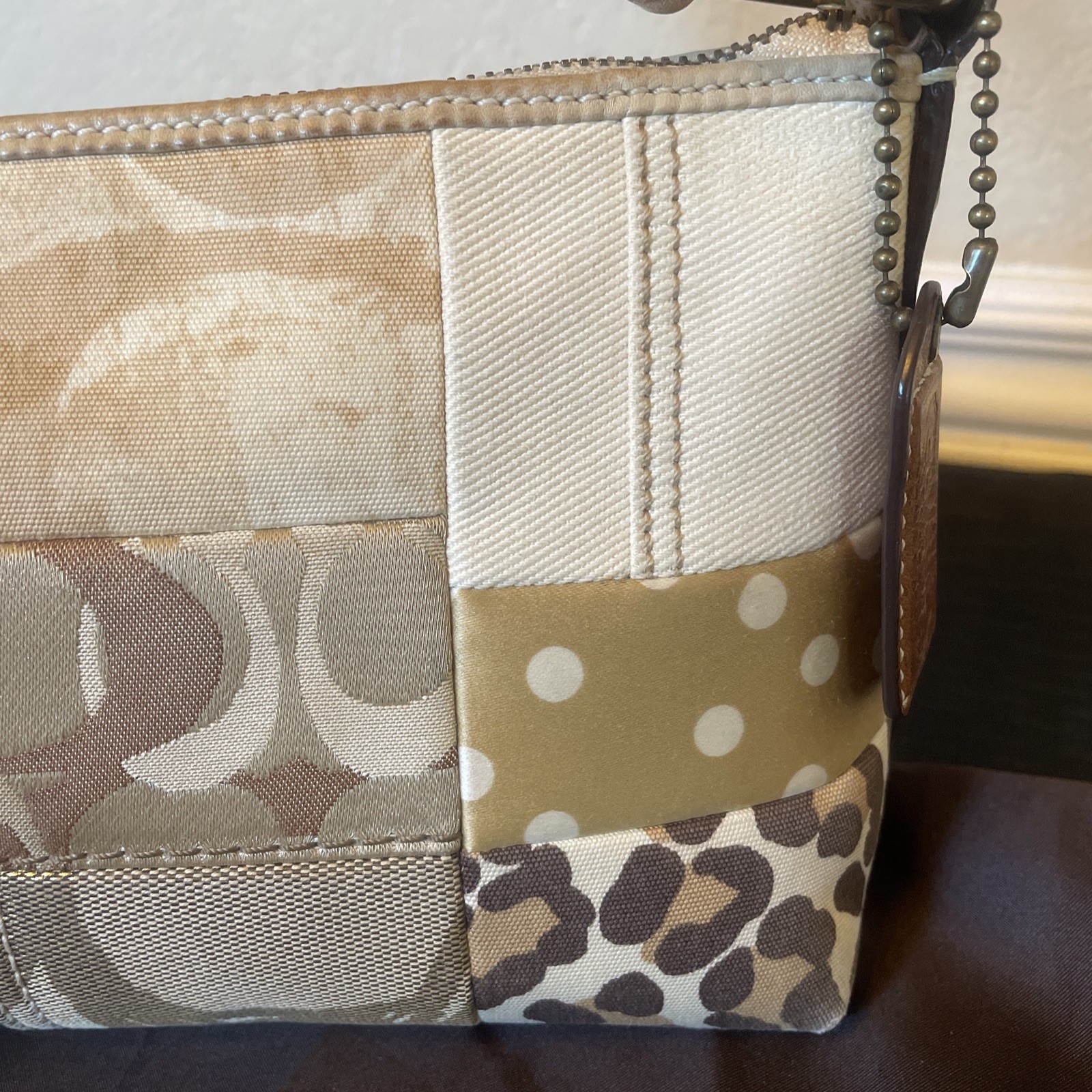 Vtg Coach Brown Gold Patchwork Monogram Animal Pr… - image 10