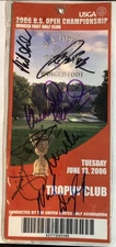 2006 US Open Championship USGA Autographed Ticket and map