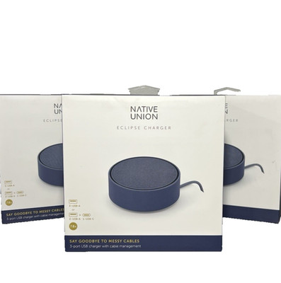 Native Union Eclipse Charger 3 Port USB Charger with Cable Management - Lt of 3