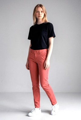 HAPPY Damen Chino Hose Joy Ziegel Chili Zigarette Slim Fit Stretch NEU