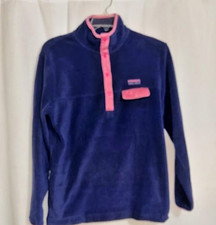 Simply Southern Women  s Large, Navy Blue With Pink Accents, Fleece Pullover