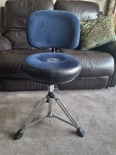 Roc N Soc Round Drum Stool With Back Rest And Bass Blue