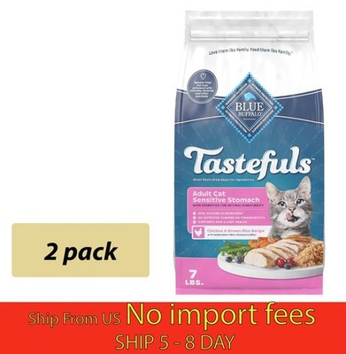 Blue Buffalo Tastefuls Cat Food Chicken 2 Pack (7lb Ea) Sensitive...(a19.5)