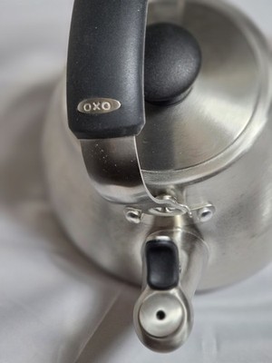 OXO Good Grips Stovetop Whistling Tea Kettle Stainless Steel Ergonomic
