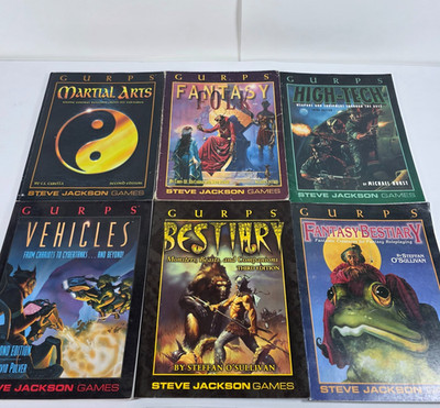 GURPS Book Lot 6 Martial Arts Fantasy Folk High Tech Vehicles Bestiary SJG RPG