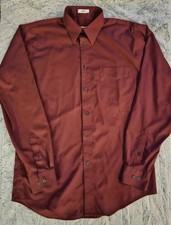 JOSEPH  FEISS International Mens Dress Shirt 15 34-35 100 Cotton Red MW