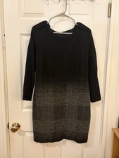 MNG Women's Black/Gray Plaid Knee-Length Dress 3/4 Sleeve. Great condition