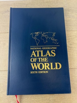 Vintage 1990 National Geographic Atlas Of The World 6th Ed HC Blue Illustrated