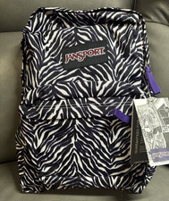 Jansport Superbreak Zebra Print Purple White ...
