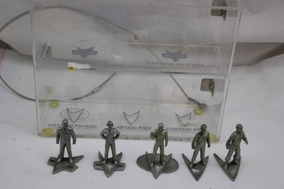 90's Rawcliffe Pewter Star Trek Ltd Ed Captain Figures With Store Display READ