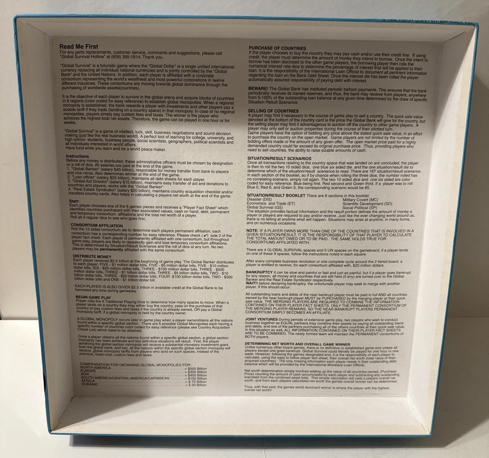 Vintage Global Survival Board Game by Vision Quest - 1992 Edition - Complete! - Image 3 of 4