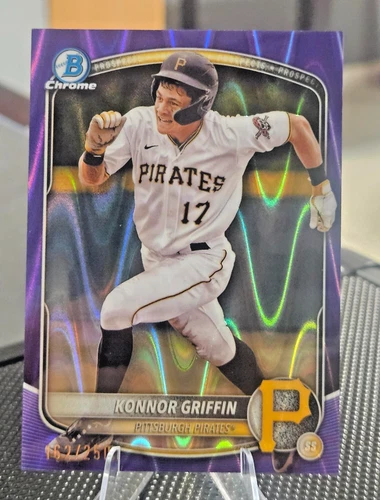 2025 Bowman - Chrome Prospects Konnor Griffin Purple Ray Wave /250 #BCP-86